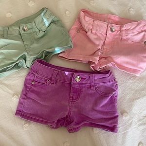 SUPER CUTE jean shorts bundle! Pink, mint green, and purple! 🔥💜 kid/toddler!